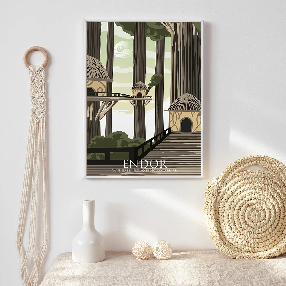 Nordic Vintage Travel Poster Tolkien Middle Earth The Shire Illustration Landscape Art Canvas Painting Wall Pictures Home Decor