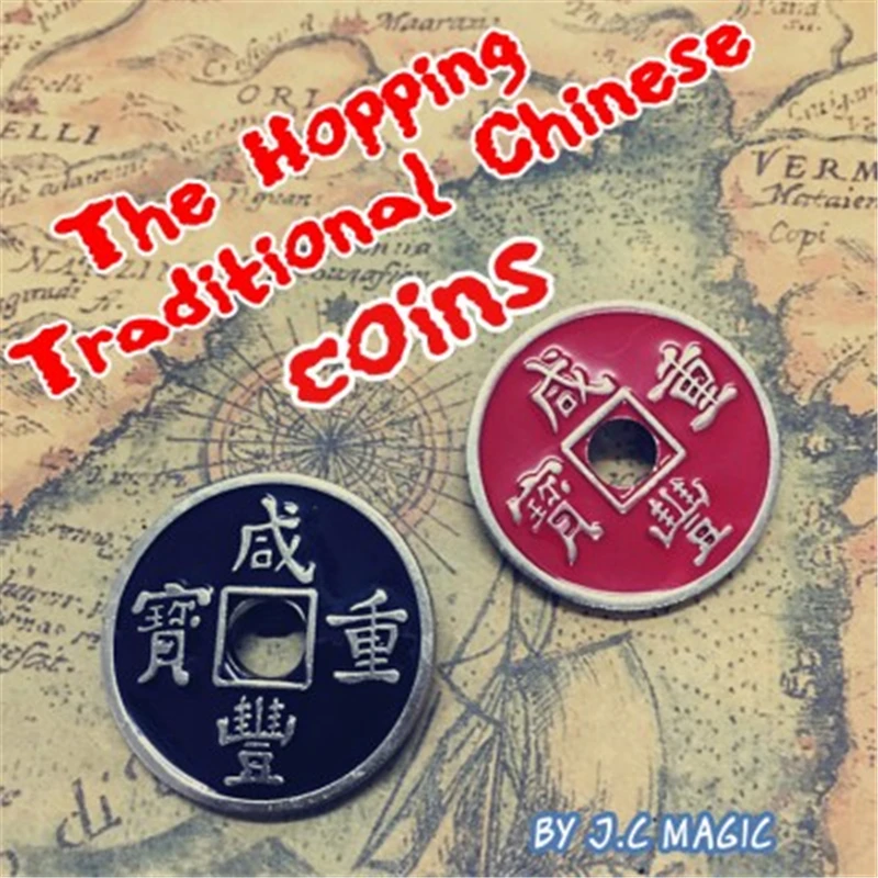 Monedas chinas tradicionales de salto, trucos de magia de primer plano, accesorios mágicos de monedas profesionales, ilusión, diversión, salto de monedas de mago