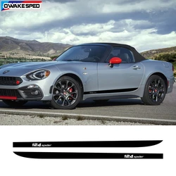 2pcs Car Door Side Skirt Sticker For-Fiat 124 Spider Auto Body Decor Vinyl Decals Racing Accessories Sport Stripes DIY Film