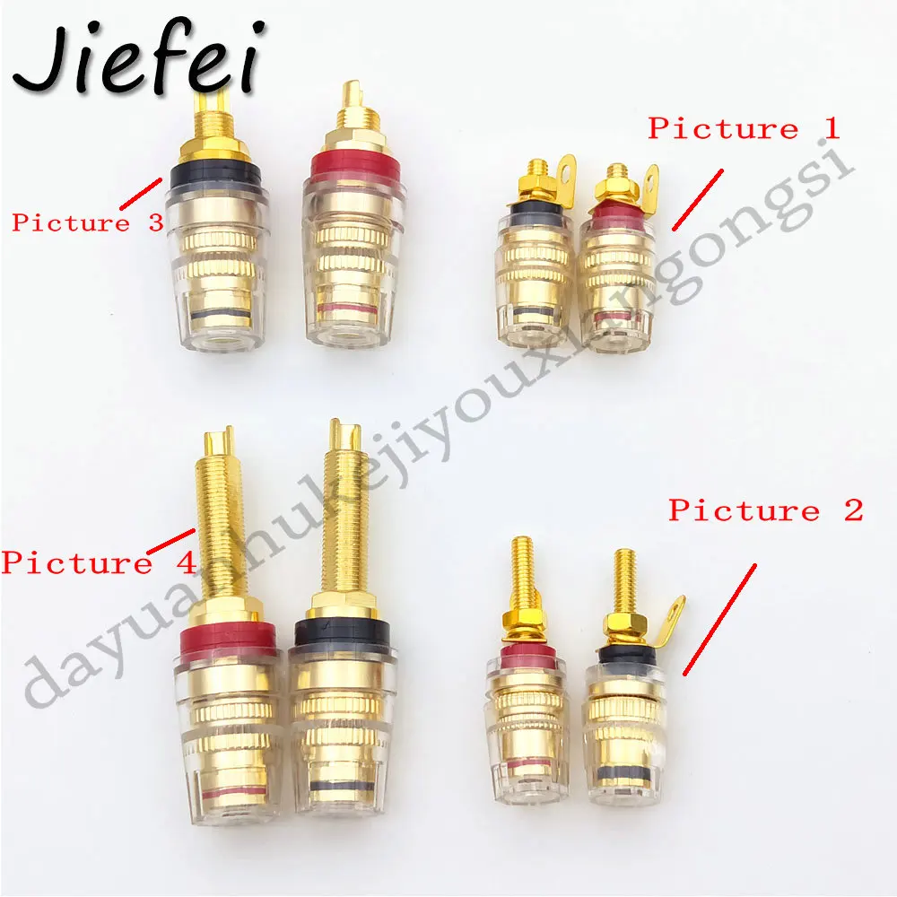 2pcs Long Binding Post adapter Crystal Shell Speaker Amplifier Audio Plug Match 4mm Banana Plug Terminals