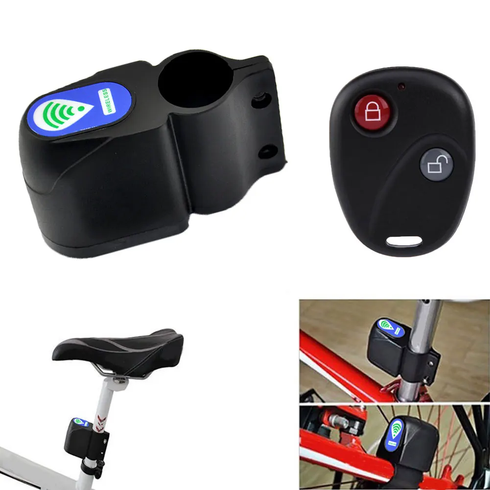 Bicycle Alarm Wireless Bike Alarm Remote Control Bicycle Sound Alert Mountain Bike Anti-Thef Security Alarm Lock Scooter Alarm