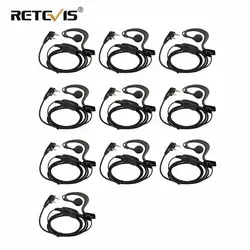 10pcs C-type Earhook Earpiece 2Pin K Plug Walkie Talkie Headset For Retevis RT21 RT24 H777 RT622 RT5R RT618 Baofeng UV-5R 888S