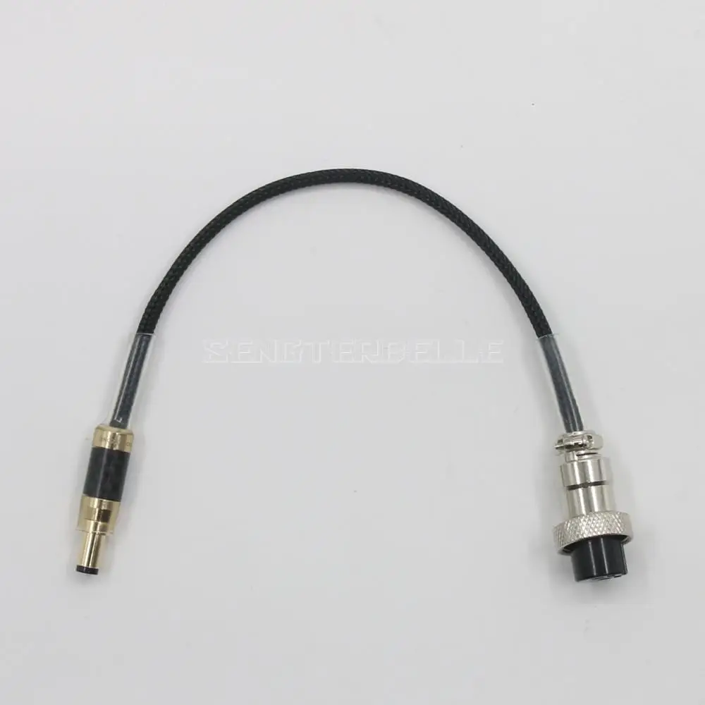 Hi-End 0.2M GX16-2 Pin To 5.5*2.1mm Pure Copper Cable AC/DC Amplifier Adapter Linear Power Supply Cable