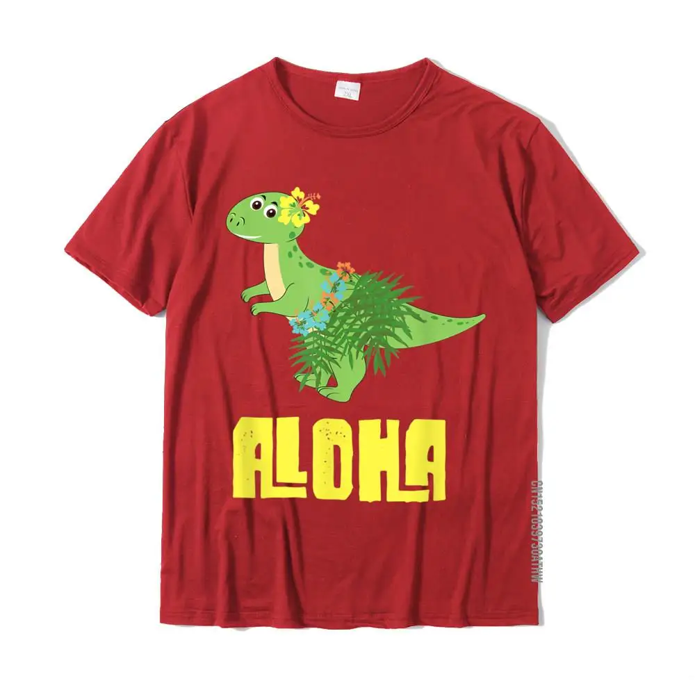 Aloha Dinosaur Hula Dancer T Shirt Grass Skirt Garland T-Shirt Design Tshirts Wholesale Cotton Male Tees Summer