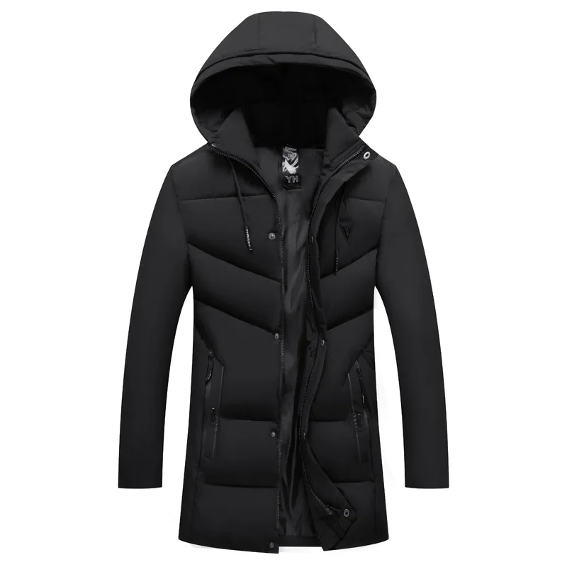 Plus Hooded Cotton Jacket Winter Lengthen Plus Velvet Thick Down Jacket Hooded Cotton Windproof Warm Puffer Jacket Winter Coat