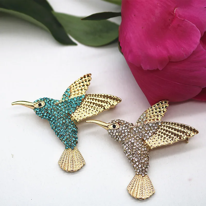 Retro Cute Hummingbird Brooch Female Corsage Coat Pin Brooch Jewelry for Women Wedding Party Accessories