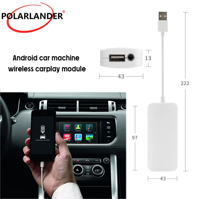 Carplay Module WiFi 5 Black White Car Machine Wireless Connection Dongle Bluetooth 5 ABS ARM Support Line Android Auto 220MA 28℃