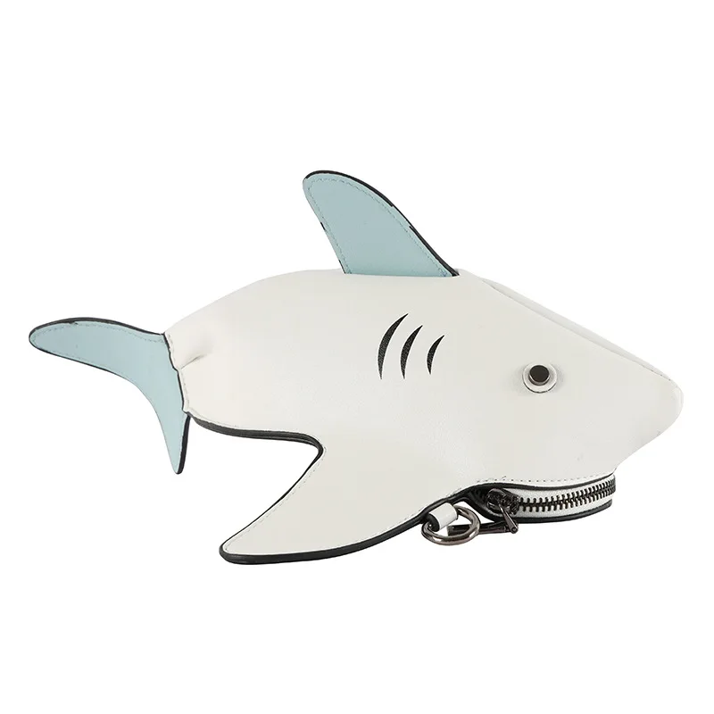 Sac messager en forme de requin drôle pour femme, sac à main JOLady de dessin animé, sac de téléphone en cuir PU, sacs Crossexcavdy