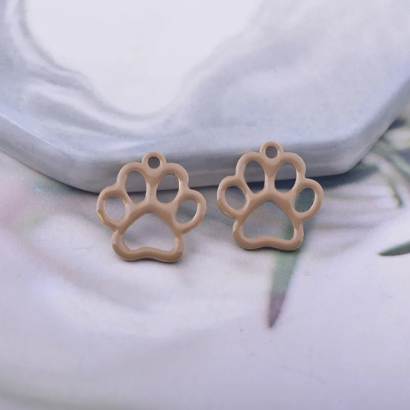 30 Stück Kupfer-Bärenpfoten-Anhänger, beidseitig emailliert, für DIY-Schmuck- und Ohrringherstellung – Detail 6