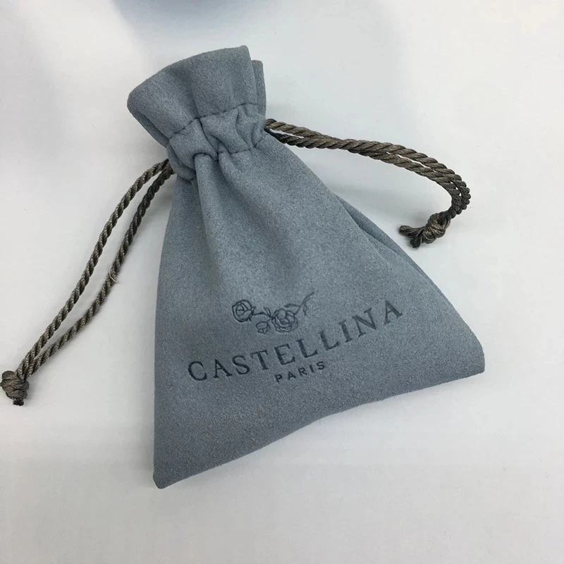 

Wholesale Custom Microfiber Jewelry Packaging drawstring Pouches with logo Personalize chic drawstring bags jewellery packaging