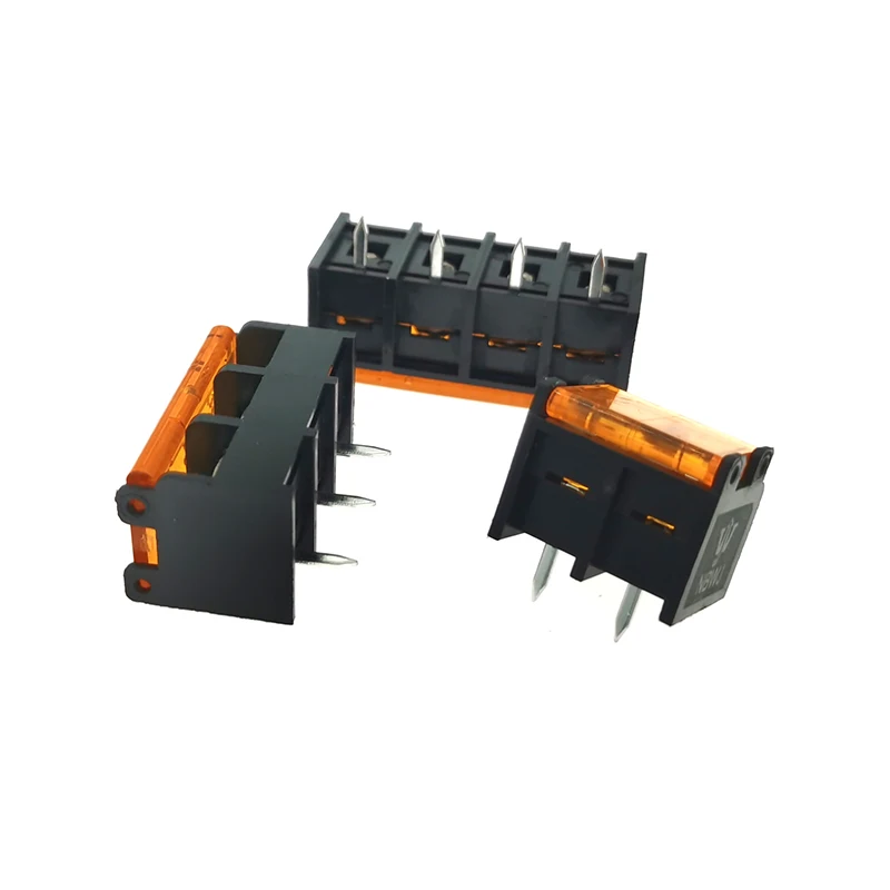 30Pcs Pitch 9.5mm Barrier Screw PCB Terminal Block Straight Pin 2/3/4/5/6/7/8/10/12P Morsettiera Connector With Cover 46S-B 20A