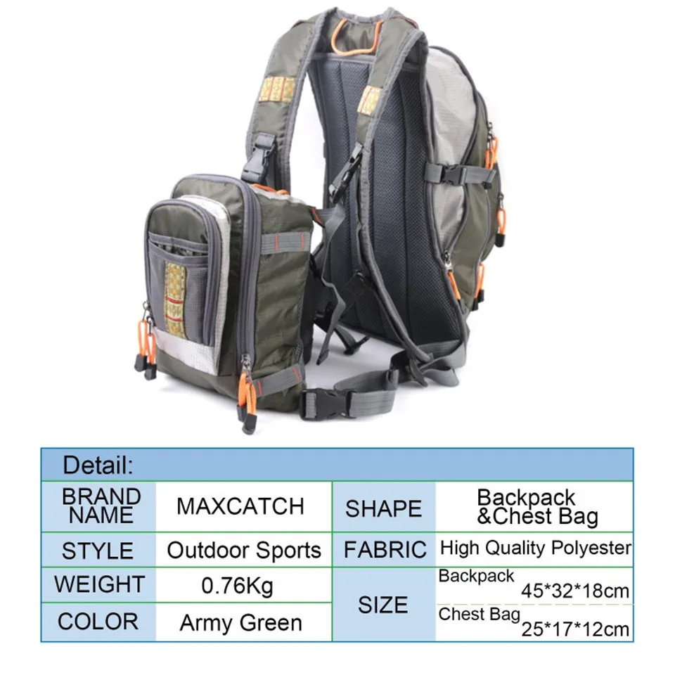 Maximumcatch DUO Fishing Bag Fly Fishing Backpack with Tackle Chest Pack