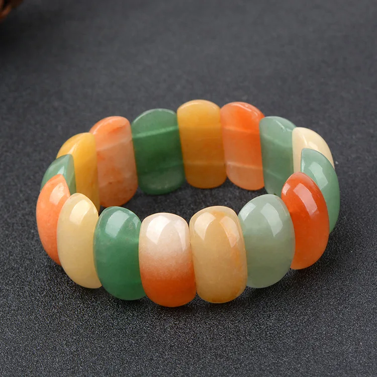 Natural tricolor jade handcarved beads bracelets beads for couples woman men beads bracelet with jade bracelet