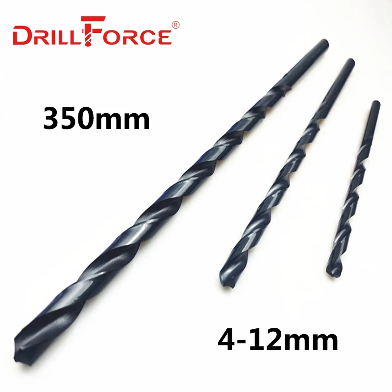 Drillforce Tools-OAL HSS M2 punte elicoidali lunghe in ossido nero per la lavorazione dei metalli in acciaio legato e ghisa