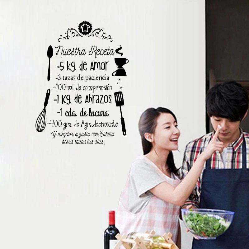 Original Inspirational Decal for Kitchen, Blue Star Gifts, Wall Sticker, Our Recipe, SP-255
