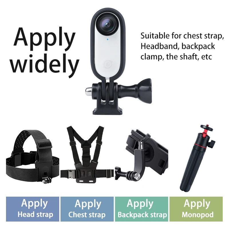 إطار حماية الحدود جبل تثبيت 1/4 برغي ثقب قابل للتعديل ركيزة زاوية لملحقات Insta360 Go2 الإبهام