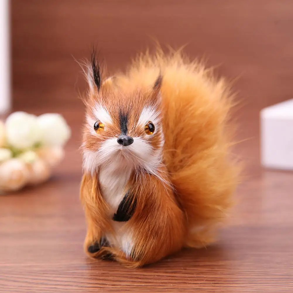 Cute Simulation Squirrel Plush Stuffed Doll Toy Kids Children Birthday Gift Home Decoration Simulation Squirrel