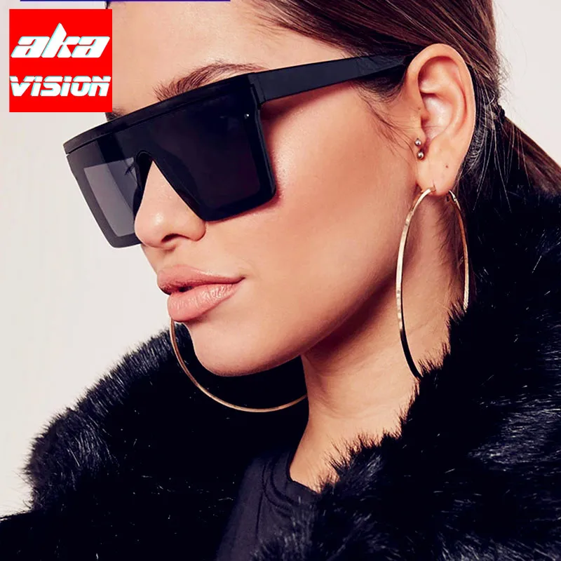 

AKA VISION 2023 Oversized Women Sunglasses Square Eyeglasses for Women/Men Retro Glasses Brand Designer Gafas De Sol Mujer UV400