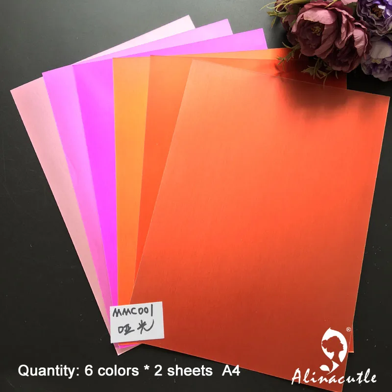 

6 colors x 2sheet Cardstock Paper Card Stock Berry Shades Colours Stain A4 250gsm Scrapbooking paper pack craft Alinacraft