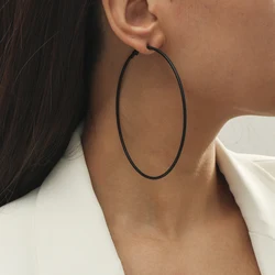 Fashion Black Rubber Paint Big Earring