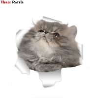 Three Ratels QM-4 Cute 3D Persian Cat Car Cartoon Stickers Colorful Wall Sticker