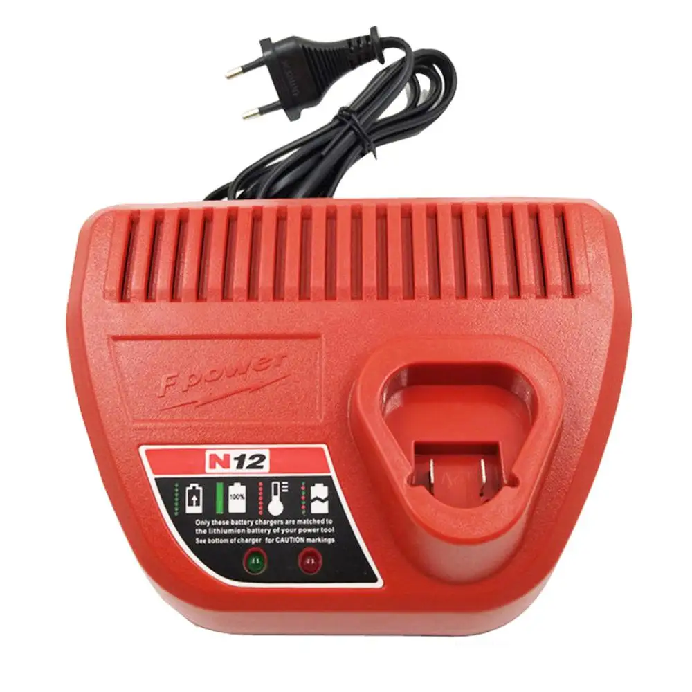 Newest For Milwaukee M12 10.8V 12V 3.0A Li-Ion Replacement Charger N12 48-59-2401 48-11-2402 Lithium-Ion Battery Charger