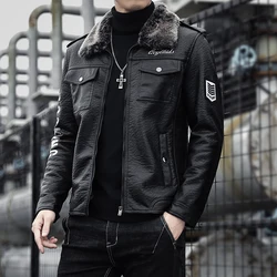 2020 herbst Winter Leder Jacke Männer Mode Samt Warme Jacke Streetwear Casual Mantel Jugend Plus Größe M-4XL Drop Verschiffen