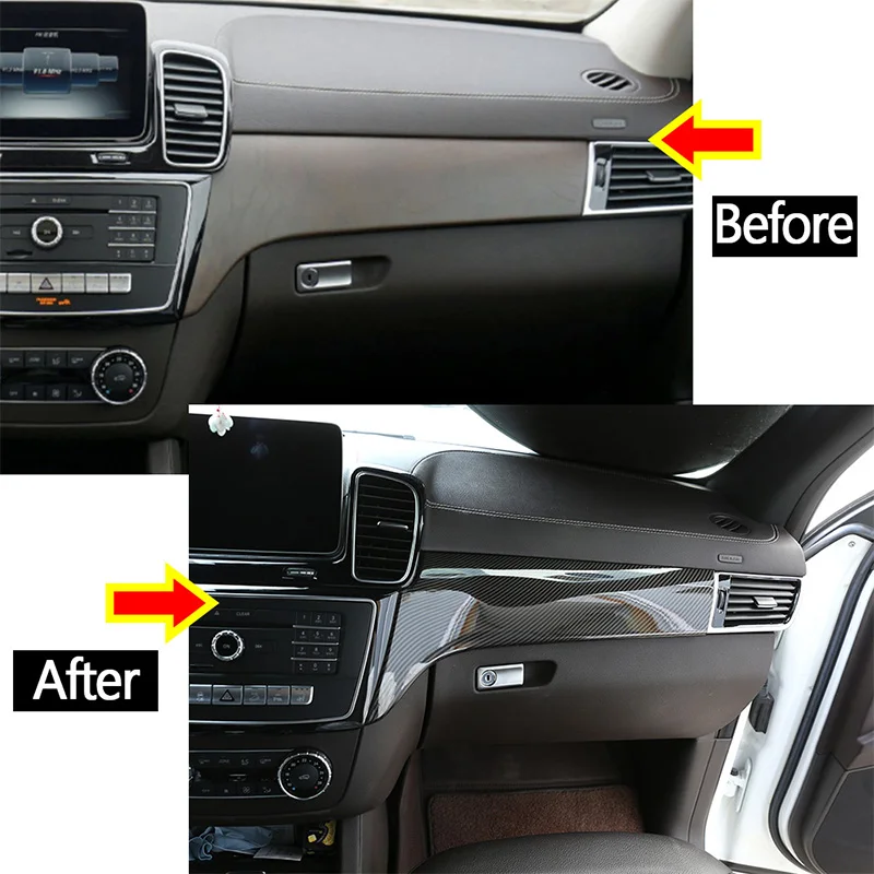 ABS Plastic Car Interior Center Console Protection Panel Cover Trim Accessory For Mercedes Benz GLE 350 GLS 400 Class 2013-2019