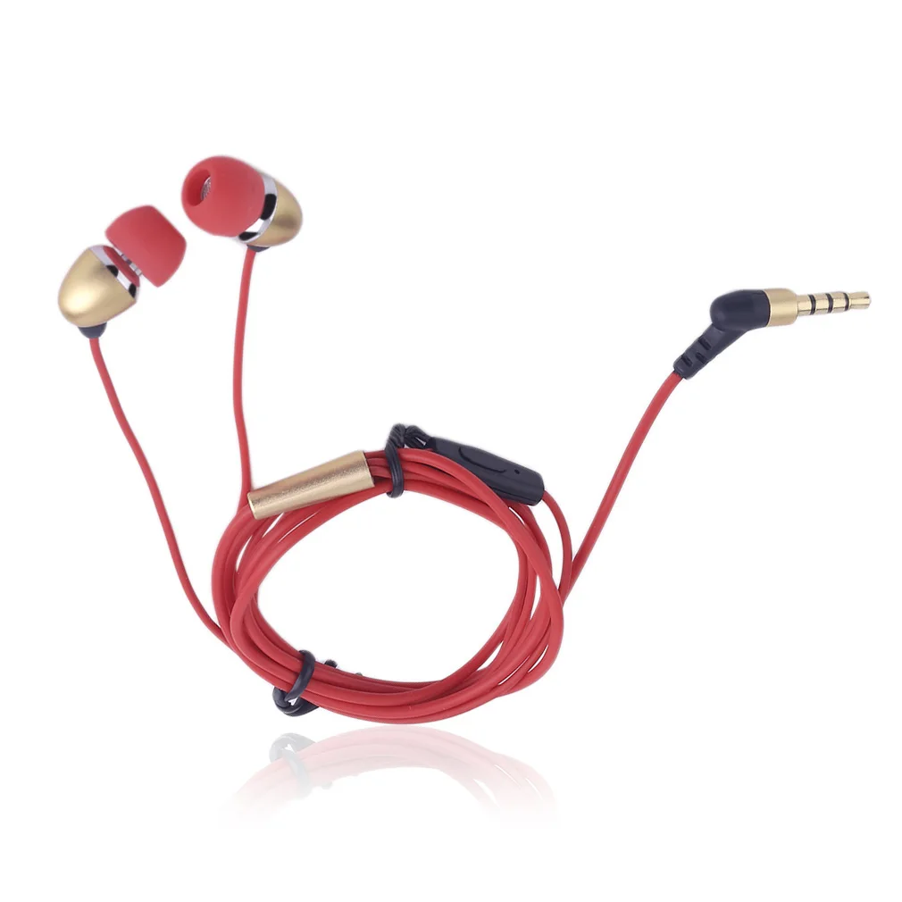 FENGSHENG FS-816 1.2M Universal Mobile Phone Stereo Bass Earphone Metal In Ear Headset Earphone With Mic