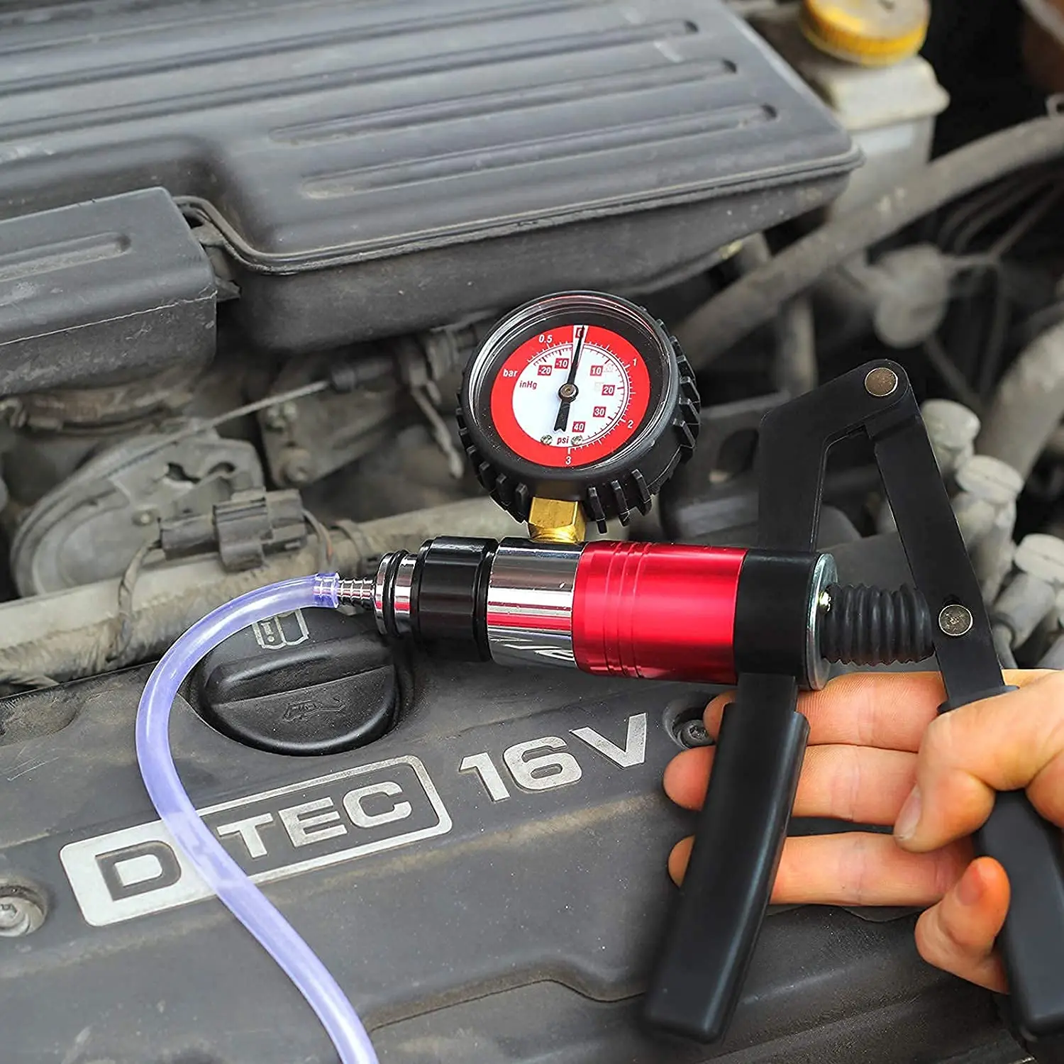 Auto Hand Held Vacuum and Pressure Pump Tester Brake Clutch Fluid Bleeder Tool Kit Oil Change Power Steering Fluid Bleeding Set