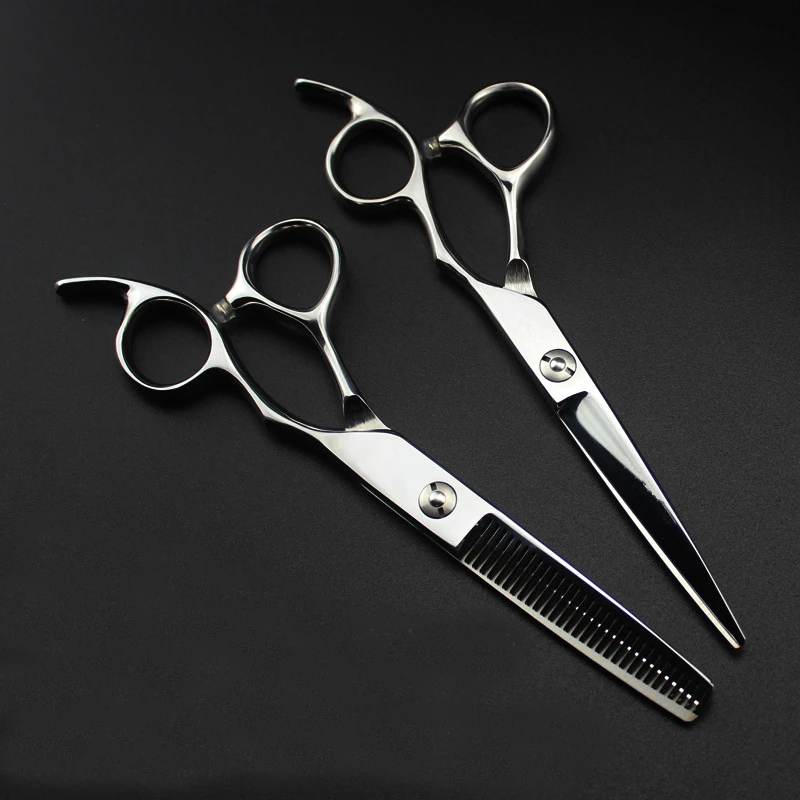 

professional Japan 440c steel 6 '' silver cut hair scissors haircut scissor thinning barber cutting shears hairdresser scissors