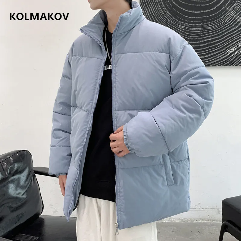 Kolmakov 2021 nova arrvial parkas dos homens com capuz casaco de inverno jaqueta thicked quente dos homens grande tamanho M-5XL parka casacos