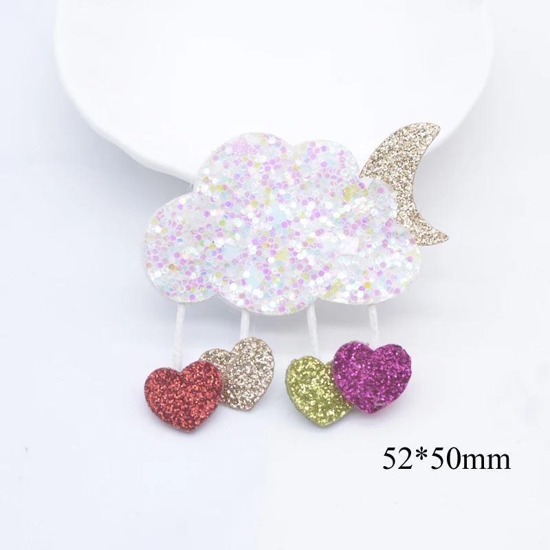 12Pcs Kawaii Meteor Rainbow Cake Ice Cream Hot Air Balloon Cloud Applique for DIY Baby Hat Headwear Hair Clips Bow Decor Patches