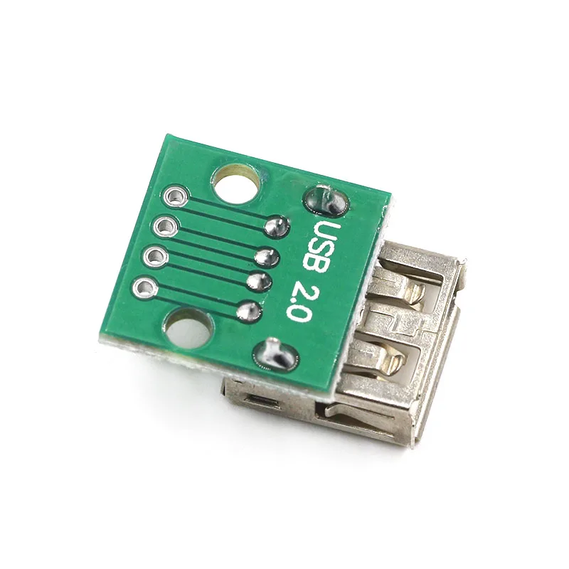 5 piezas tipo A hembra USB A DIP, 2,54mm, conector PCB, toma de placa