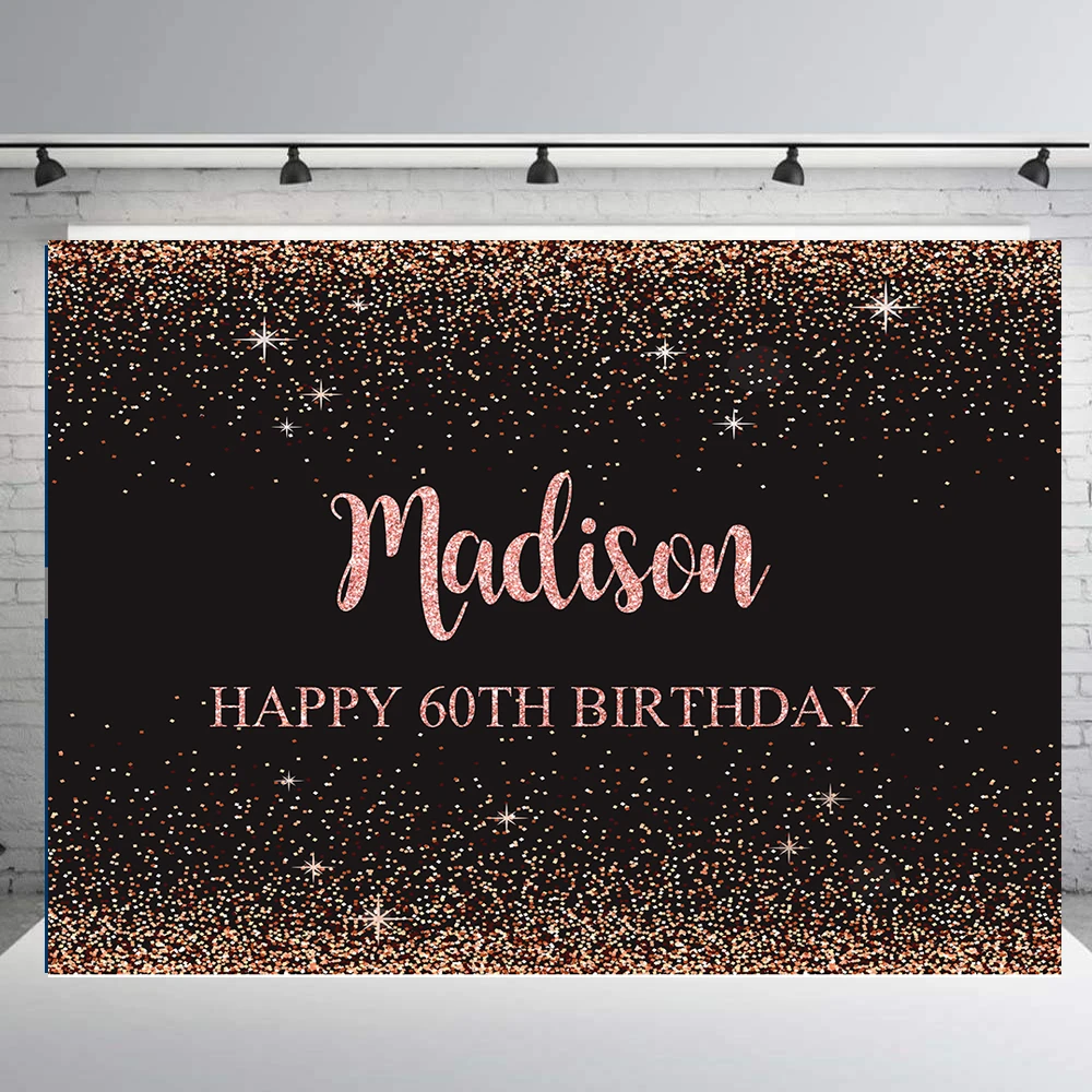 Фон для фотостудии BEIPOTO, черно-розовое золото, с блестками, для взрослых, праздничный баннер, реквизит для стола, десерта, B-455