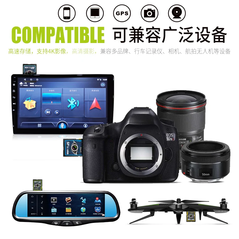 Zsuit-大型高速SDカード,クラス10,u3,スマートフォン,TV,ユニバーサルカメラ,uav,4k hd,64gb,256gb,128gb