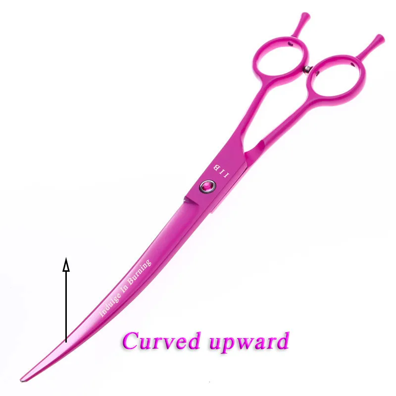 

Brand Pet Grooming Scissors Set 8 Inch Professional Japan 440C Dog Shears Purple Hair Cutting Curved upward Scissors With Bag