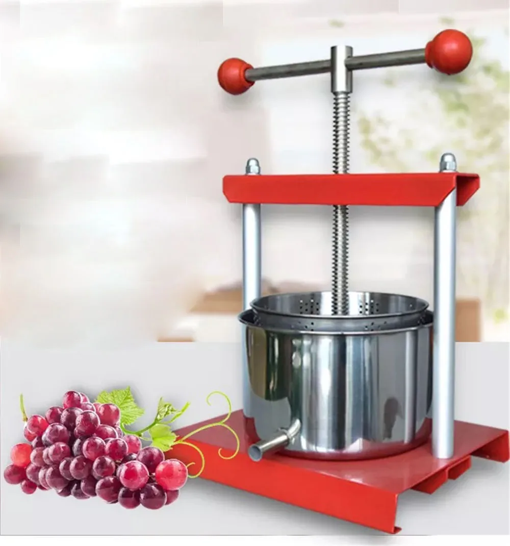 6L Manual juice honey pressing machine stainless steel juicer Slow Extractor Hand wine pressing Manor presser