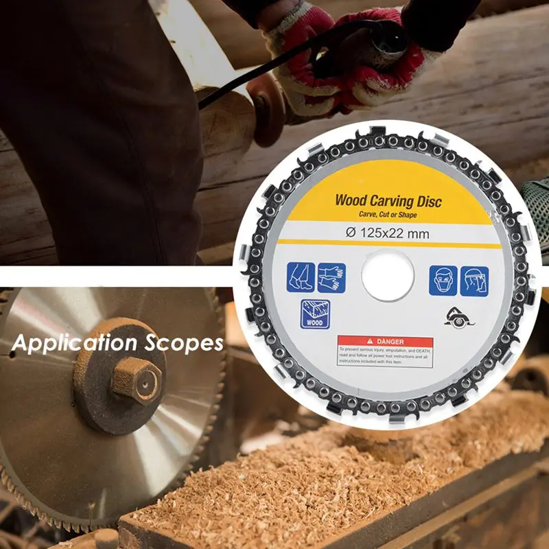 5 Inch Grinder Disc and Chain 14 Tooth Fine Abrasive Cut Chain For 125x22mm Angle Grinder