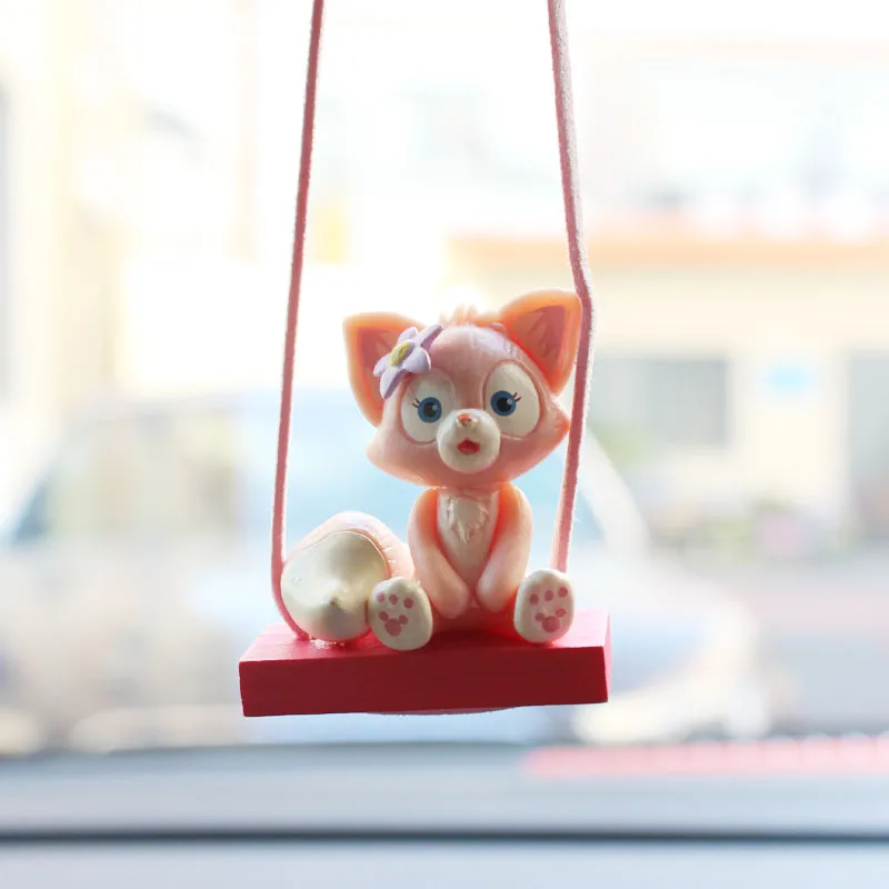 Hot Resin Swing Fox Car Pendant Gentleman Penguin Auto Rearview Mirror Decoration Car Interior Accessories Animal Doll Model