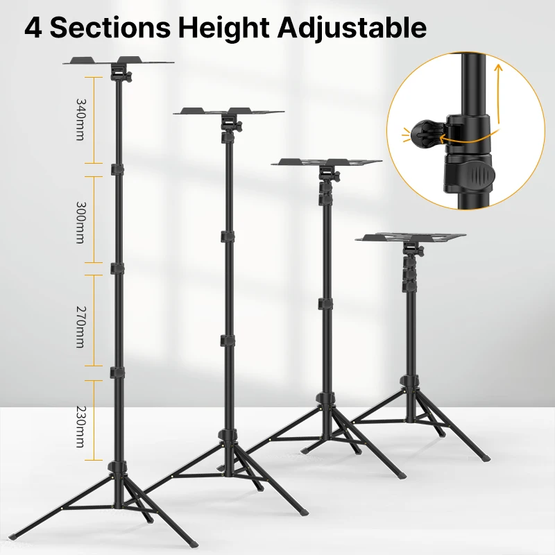 Vijim LT-01 suporte multifuncional portátil projetor estande folha de música com 360 ° al liga ajustável maxload 3kg bandeja