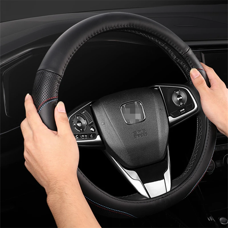 For Honda CRV 5th 2017 2018 2019 2020 D Shape Car Soft Leather Steering Wheel Cover Case Protective Cover Accessories Modified