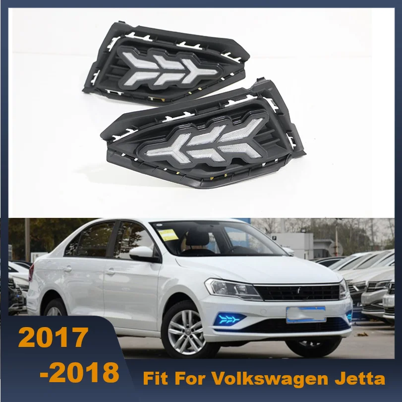 

One Pair Turn Signal Relay Waterproof Car DRL LED Daytime Running Light For Volkswagen Jetta 2017-2018