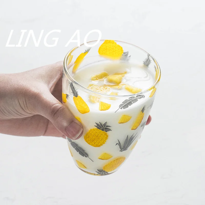 LingAo-Creative Strawberry Glass, High Borosilicate Transparent Glass