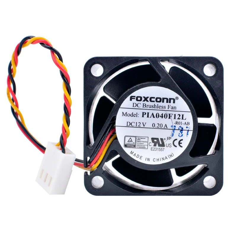 

PIA040F12L 4cm 40mm fan 4020 40x40x20mm DC12V 0.20A 3 lines dual ball bearing speed detection CPU high air volume cooling fan