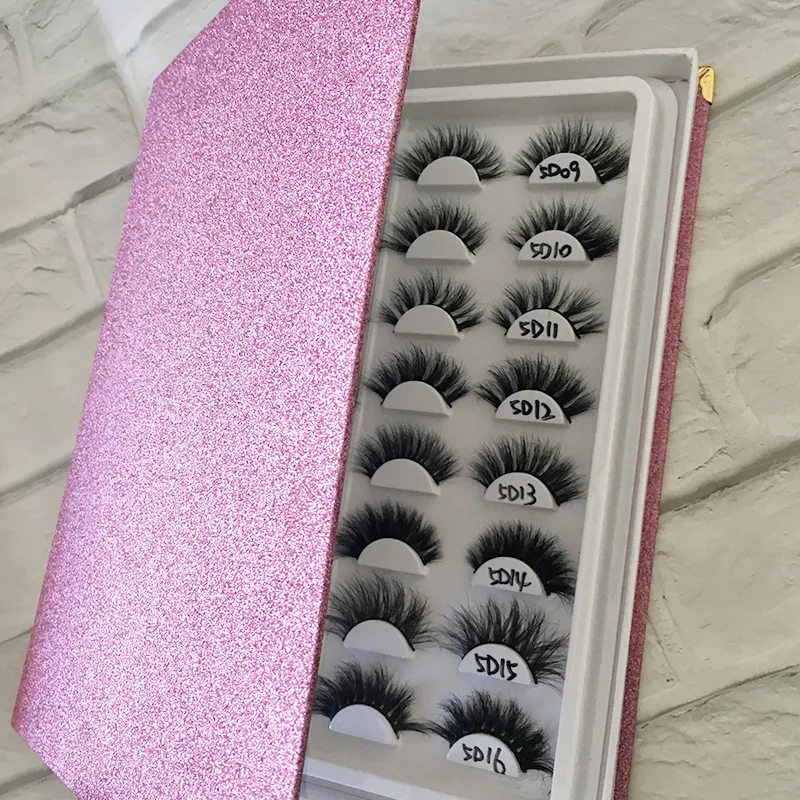 Custom Packaging Lashes Book 16 Pairs in 5D Mink Eyelashes