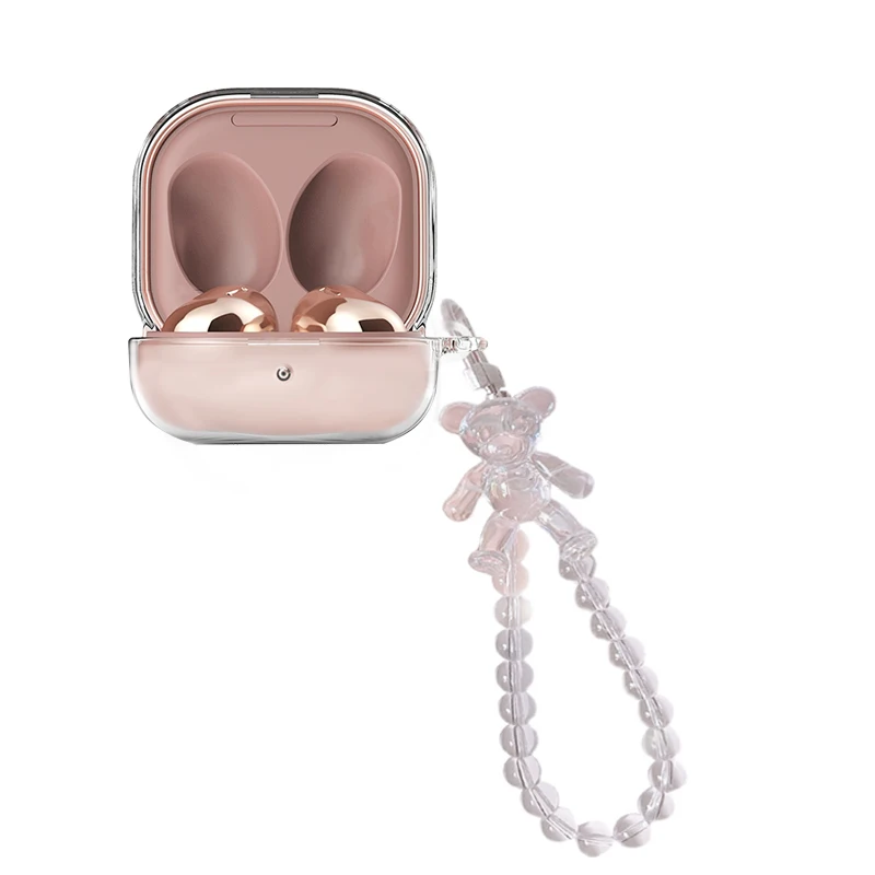Чехол для Samsung Galaxy buds live / buds 2, роскошный чехол-брелок с защитой от падения, мягкий прозрачный чехол для наушников, чехол для телефона PRO hearphone