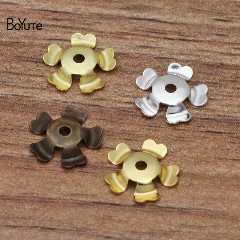 BoYuTe (200 Pieces/Lot) 10MM Metal Brass Stamping Flower Materials Diy Jewelry Making Supplies