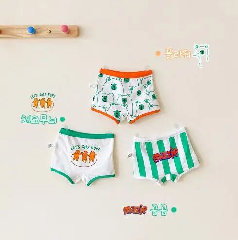 3Pcs pack Letter cartoon underwear baby shorts cotton children\'s underwear for boy