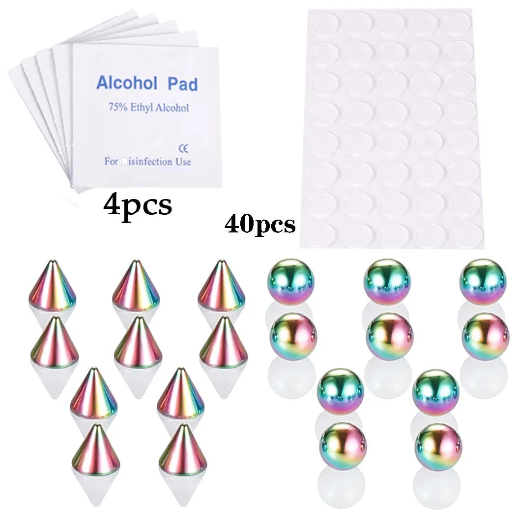 Fake Piercing Stud Set with Stickers